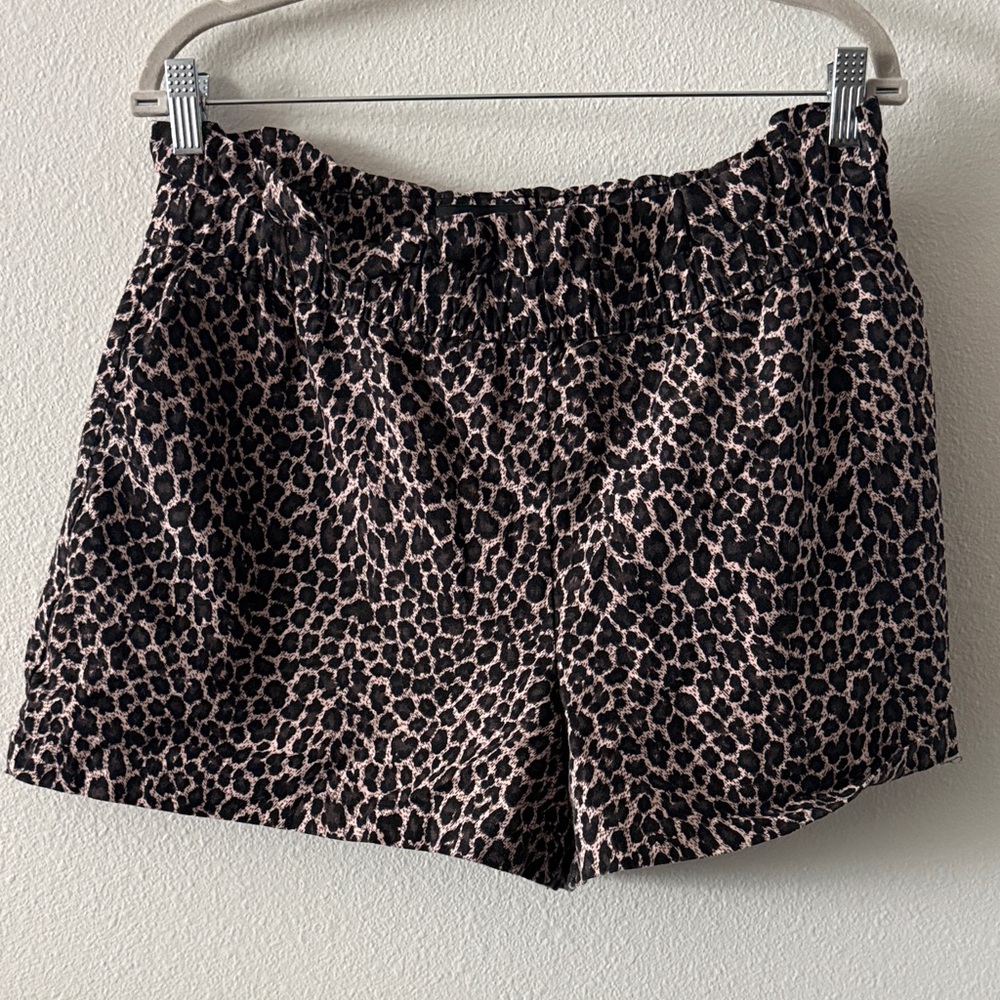 Express High-Waist Leopard Print Shorts